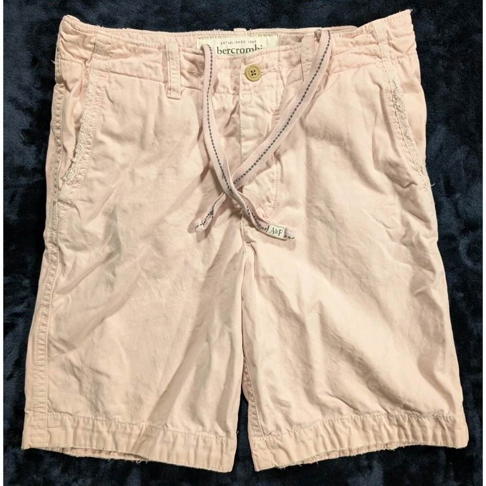 Abercrombie & Fitch Cargo Shorts Mens 32 Military Pink Canvas Distressed VTG Y2K